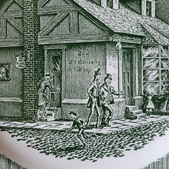 Vtg "The Old Curiosity Shop" Dinner Plate Currier & Ives Royal China *Crazing - Picture 3 of 9